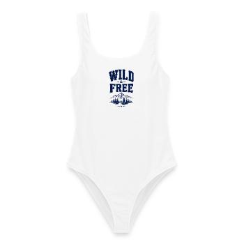 Wild & Free 2026 - Frauen Badeanzug - Weiß - Vorne - AI Model Female 172 dark (172cm)