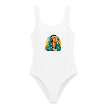 Golden Retriever Hundemama süße Haustierliebhaberin - Frauen Badeanzug - Weiß - Vorne - AI Model Female 172 dark (172cm)