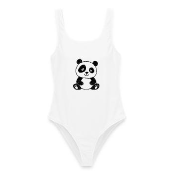 Niedlicher Panda im Kinder-Kritzelstil - Frauen Badeanzug - Weiß - Vorne - AI Model Female 172 dark (172cm)