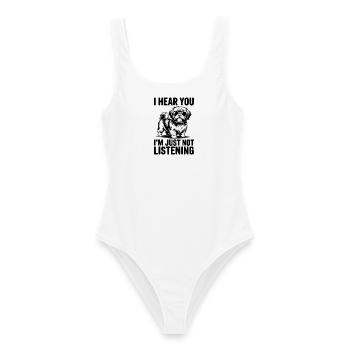 Shih Tzu Spruch Hunde Lustiges Shih Tzu Geschenk - Frauen Badeanzug - Weiß - Vorne - AI Model Female 172 dark (172cm)