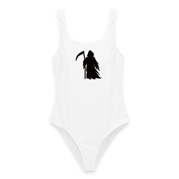 Sensenmann Tod Silhouette - Frauen Badeanzug - Weiß - Vorne - AI Model Female 172 dark (172cm)