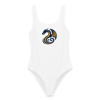 Tribal Drache Wappen Logo - Frauen Badeanzug - Weiß - Vorne - AI Model Female 172 dark (172cm)