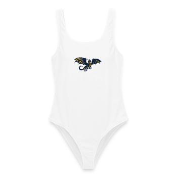 Blauer Drache Illustration - Frauen Badeanzug - Weiß - Vorne - AI Model Female 172 dark (172cm)