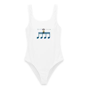 Headphones Blue Notes – T-Shirt für Musikliebhaber - Frauen Badeanzug - Weiß - Vorne - AI Model Female 172 dark (172cm)