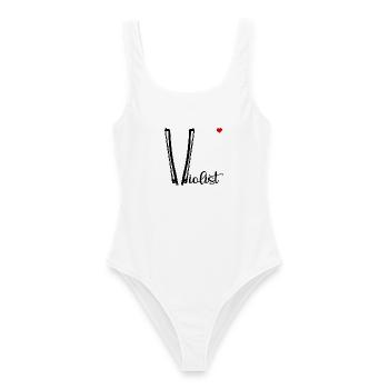 Love Violist - Frauen Badeanzug - Weiß - Vorne - AI Model Female 172 dark (172cm)