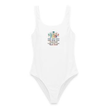 Abschlussjahrgang 2039 Regenbogen - Frauen Badeanzug - Weiß - Vorne - AI Model Female 172 dark (172cm)