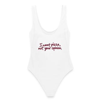 I Want Pizza Not Your Opinion - Frauen Badeanzug - Weiß - Hinten - AI Model Female 172 dark (172cm)