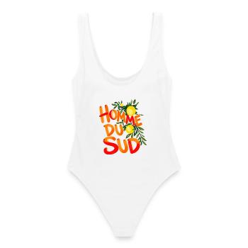 Southern Man Citrus Sun - Frauen Badeanzug - Weiß - Hinten - AI Model Female 172 dark (172cm)