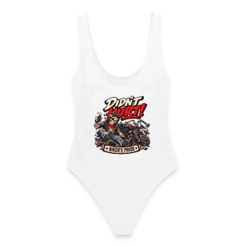 Nicht mal schlecht, Biker-Stolz. Biker-Humor - Frauen Badeanzug - Weiß - Hinten - AI Model Female 172 dark (172cm)