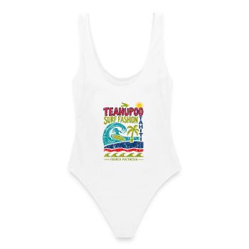Teahupo'o Surf Fashion Tahiti - Frauen Badeanzug - Weiß - Hinten - AI Model Female 172 dark (172cm)