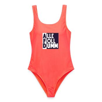 Alle Foll dumm! - Frauen Badeanzug - Korallenrot - Vorne - AI Model Female 172 light (172cm)