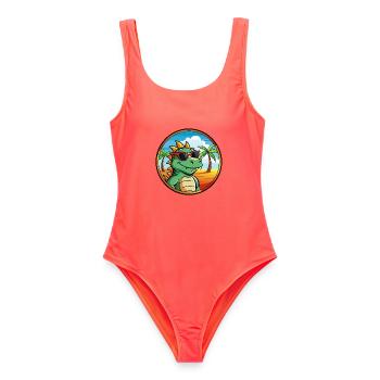 Dragon Funny Cartoon Lunettes de soleil de plage d’été cool - Maillot de bain femme - corail - Devant - AI Model Female 172 light (172cm)