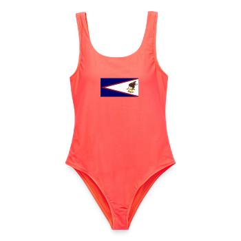 Amerikanisch-Samoa - Frauen Badeanzug - Korallenrot - Vorne - AI Model Female 172 light (172cm)