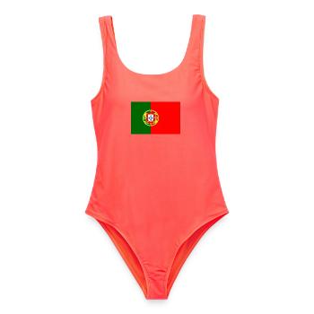 Portugal - Frauen Badeanzug - Korallenrot - Vorne - AI Model Female 172 light (172cm)