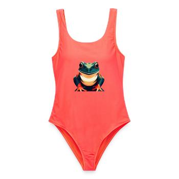 Frog Cartoon Character Colorful Pet Animal - Women's Swimsuit - coral - Front - AI Model Female 172 light (172cm)