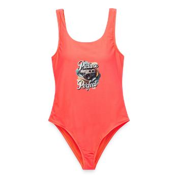 Perfektes Bild - Frauen Badeanzug - Korallenrot - Vorne - AI Model Female 172 light (172cm)