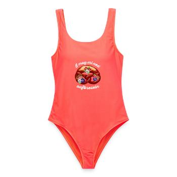 I mog mi ned aufbrezeln lustiges Dirndl Shirt - Women's Swimsuit - coral - Front - AI Model Female 172 light (172cm)