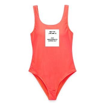 Keep Smiling - Frauen Badeanzug - Korallenrot - Vorne - AI Model Female 172 light (172cm)