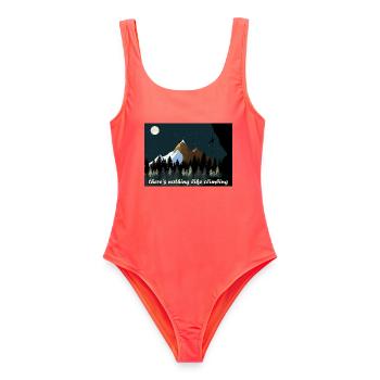 Klettern - Frauen Badeanzug - Korallenrot - Vorne - AI Model Female 172 light (172cm)