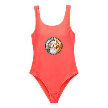 Bolognese Hunderasse Buntes Glas Buntes Wasserco - Frauen Badeanzug - Korallenrot - Vorne - AI Model Female 172 light (172cm)
