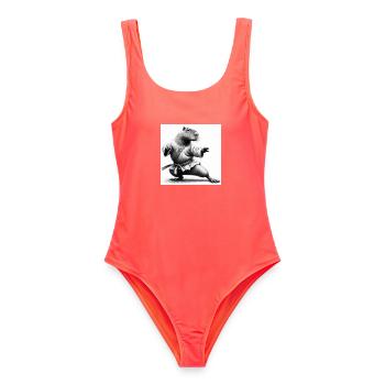 Kung-Fu-Wasserschwein - Frauen Badeanzug - Korallenrot - Vorne - AI Model Female 172 light (172cm)