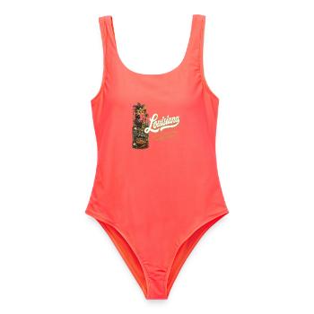 Louisiana Retro Vintage Pelican State Design - Frauen Badeanzug - Korallenrot - Vorne - AI Model Female 172 light (172cm)