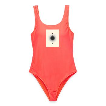 Schwarzes Loch Ringdiagramm - Frauen Badeanzug - Korallenrot - Vorne - AI Model Female 172 light (172cm)
