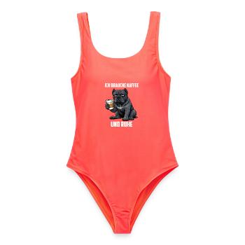 Ich Brauche Kaffee und Ruhe Cane Corso Cane Corsos - Frauen Badeanzug - Korallenrot - Vorne - AI Model Female 172 light (172cm)