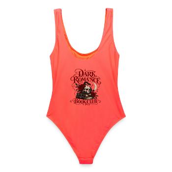 Dark Romance Book Club - Frauen Badeanzug - Korallenrot - Hinten - AI Model Female 172 light (172cm)