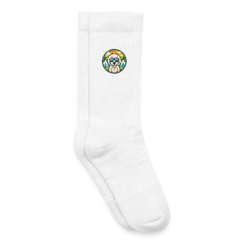 Ungarischer Kuvasz Hund Rasse Cartoon Sonnenbrille Strand - Kinder Tennissocken - Weiß - Rechts
