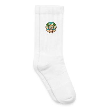 Pixie Bob Cat Breed Cartoon Sunglasses Beach - Kids Tennis Socks - white - Right