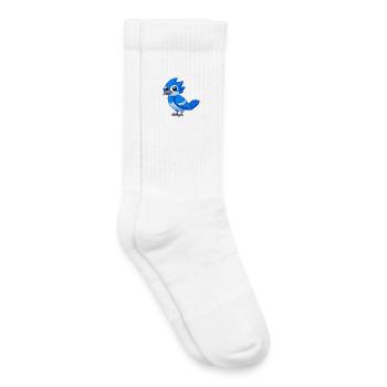 Blue Jay Niedliche Maskottchen Zeichentrickfigur Kawaii - Kinder Tennissocken - Weiß - Rechts