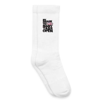 My Brain Has Too Many Tabs Open - Kids Tennis Socks - white - Right