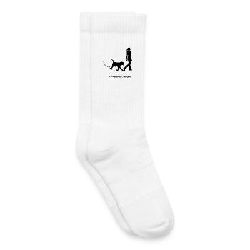 Die mit dem Hund geht - Kinder Tennissocken - Weiß - Rechts