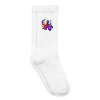 Psychedelic Neon Octopus - Kids Tennis Socks - white - Right