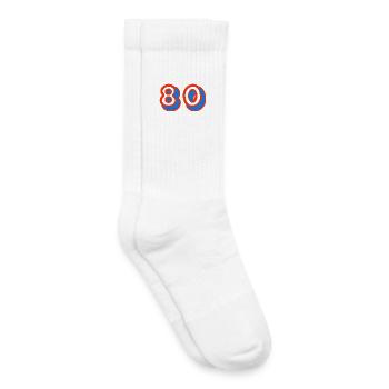 80. 80 JAHRE. 80-JÄHRIGES JUBILÄUM. 80. GEBURTSTAG. - Kinder Tennissocken - Weiß - Rechts