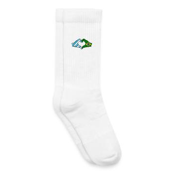 Bavaria Brazil Flag Hands Heart Shape - Kids Tennis Socks - white - Right