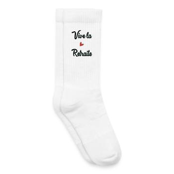 RETIREMENT. RETIREMENT. RETIRED. HAPPY RETIREMENT - Kids Tennis Socks - white - Right