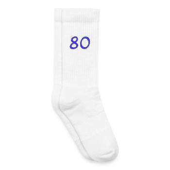 80. 80 JAHRE. 80-JÄHRIGES JUBILÄUM. 80. GEBURTSTAG. - Kinder Tennissocken - Weiß - Rechts