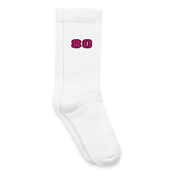 80. 80 JAHRE. 80-JÄHRIGES JUBILÄUM. 80. GEBURTSTAG. - Kinder Tennissocken - Weiß - Rechts