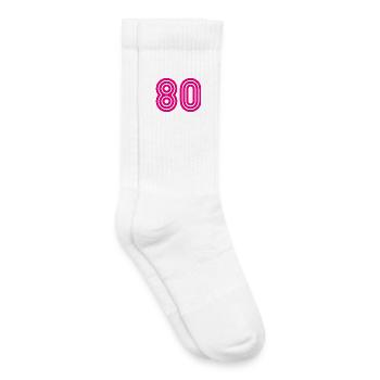 80. 80 JAHRE. 80-JÄHRIGES JUBILÄUM. 80. GEBURTSTAG. - Kinder Tennissocken - Weiß - Rechts