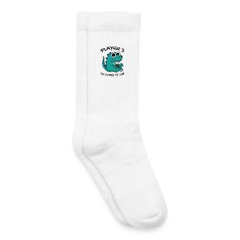 Drittes Kind Spieler 3 Schwanger Baby Dinosaurier - Kinder Tennissocken - Weiß - Rechts