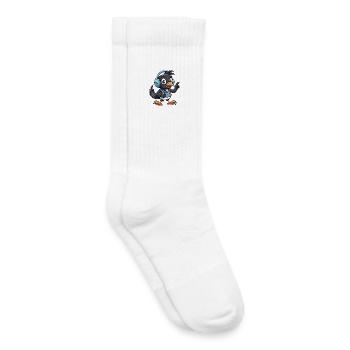 Elster Lustige Zeichentrickfigur Kopfhörer Musik - Kinder Tennissocken - Weiß - Rechts