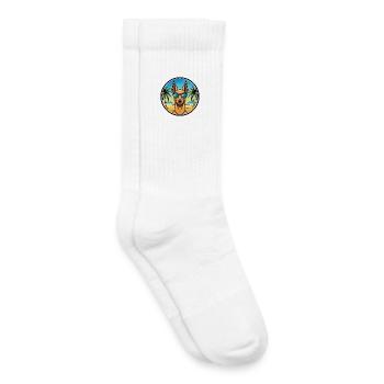 Pharao Hound Hund Rasse Cartoon Sonnenbrille Strand - Kinder Tennissocken - Weiß - Rechts