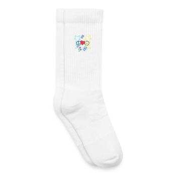Retro Hippie Cats Peace Cat Vintage Hippies - Kids Tennis Socks - white - Right