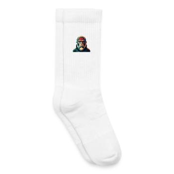 Big Foot Cartoon Figur Buntes Haustier Tier - Kinder Tennissocken - Weiß - Rechts