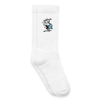 Angeln mit Papa. Ein Angeltag mit Papa - Kinder Tennissocken - Weiß - Rechts