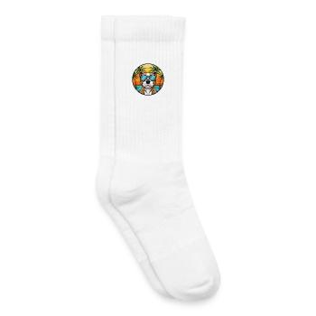 Staffordshire Bullterrier Hunderasse Cartoon Beach - Kinder Tennissocken - Weiß - Rechts
