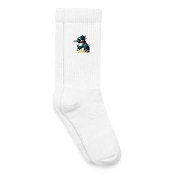 Blauhäher Zeichentrickfigur Buntes Haustier Tier - Kinder Tennissocken - Weiß - Rechts