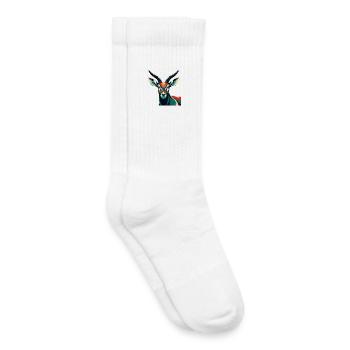Antilope Zeichentrickfigur Buntes Haustier Tier - Kinder Tennissocken - Weiß - Rechts